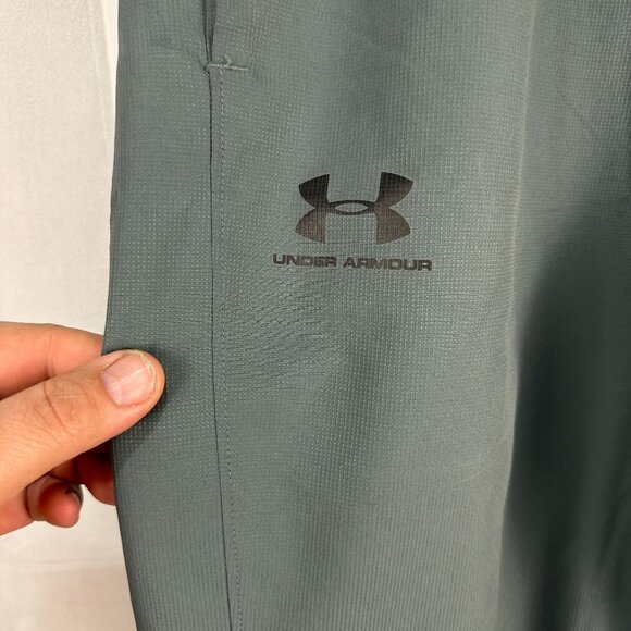 Under Armour Mens Loose Fit Athletic Pants LG Green & Black Lightweight - Picture 2 of 6